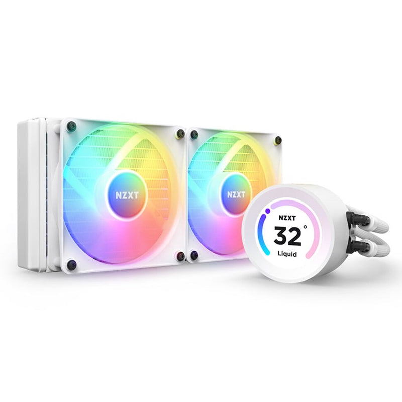 NZXT Kraken Elite 240 RGB 240mm Liquid Cooler With LCD Display - White NZXT Kraken Elite 240 RGB 240mm Liquid Cooler With LCD Display - White